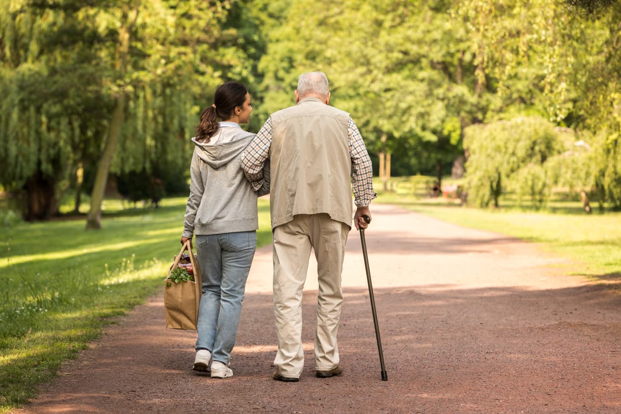 Seniors walking